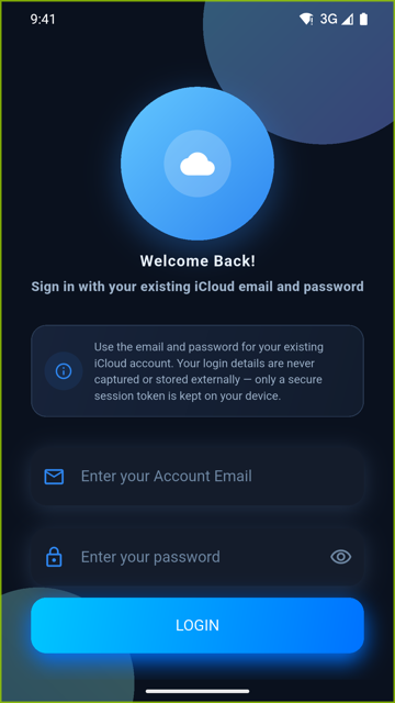 The iFileSync sign-in screen